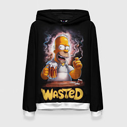 Толстовка-худи женская Homer - wasted, цвет: 3D-белый