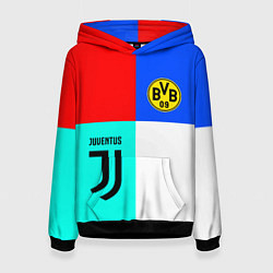 Толстовка-худи женская Juventus x Borussia, цвет: 3D-черный