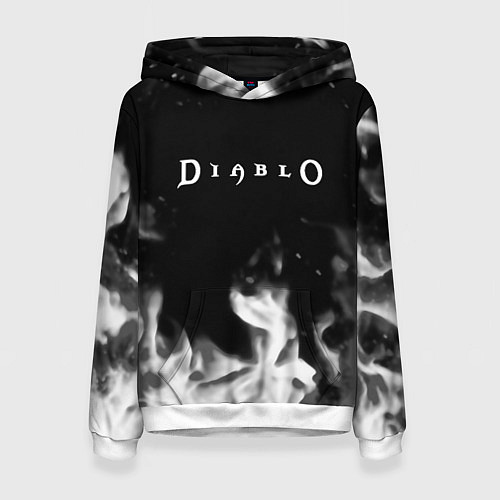 Женская толстовка Diablo fire black / 3D-Белый – фото 1