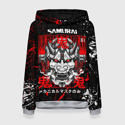Толстовка-худи женская Hi tech samurai oni mask, цвет: 3D-меланж