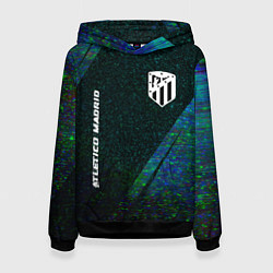 Женская толстовка Atletico Madrid glitch blue