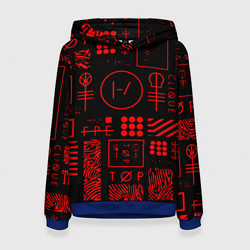 Женская толстовка Twenty one pilots pattern rock / 3D-Синий – фото 1