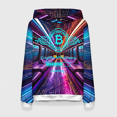 Женская толстовка Биткоин миллионер - загрузка / 3D-Белый – фото 1