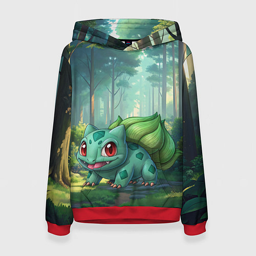 Женская толстовка Bulbasaur pokemon / 3D-Красный – фото 1