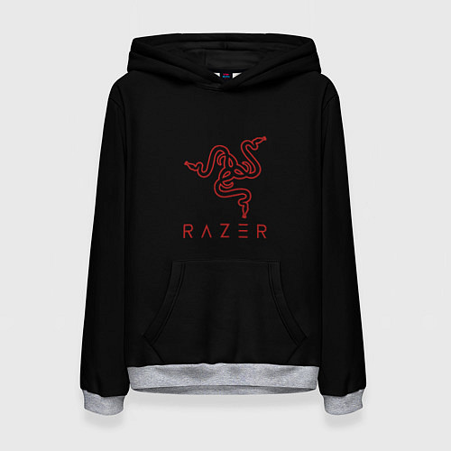 Женская толстовка Razer red logo / 3D-Меланж – фото 1