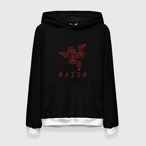 Женская толстовка Razer red logo / 3D-Белый – фото 1