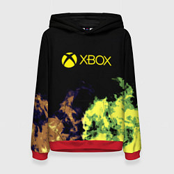 Толстовка-худи женская Xbox game flame, цвет: 3D-красный