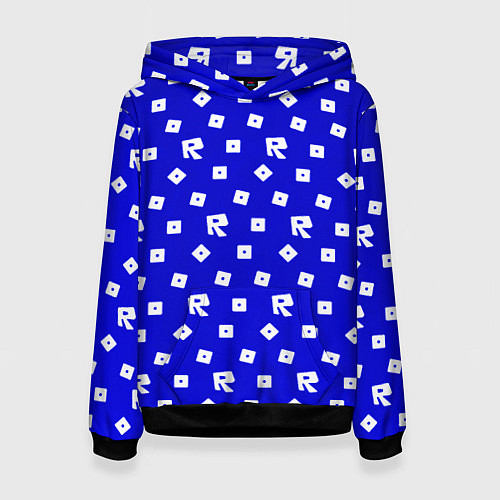 Женская толстовка Roblox blue pattern / 3D-Черный – фото 1