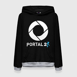 Толстовка-худи женская Portal2 logo game, цвет: 3D-меланж