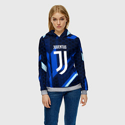Толстовка-худи женская Juventus sport geometry steel, цвет: 3D-меланж — фото 2