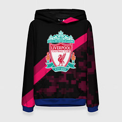 Толстовка-худи женская Liverpool sport fc club, цвет: 3D-синий