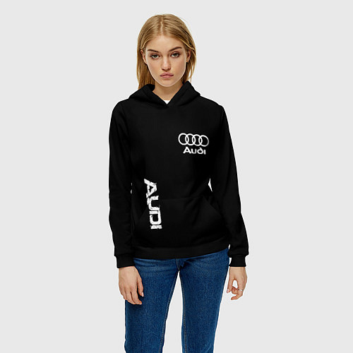 Женская толстовка AUDI sport white / 3D-Черный – фото 3