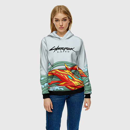 Женская толстовка Cyberpunk steel csgo / 3D-Черный – фото 3