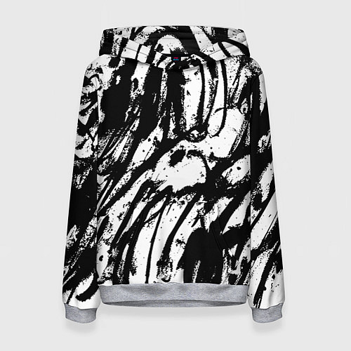 Женская толстовка Чёрно-белая абстракция: нейросеть / 3D-Меланж – фото 1