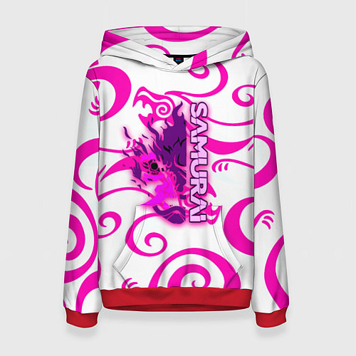 Женская толстовка Samurai dragon steel / 3D-Красный – фото 1