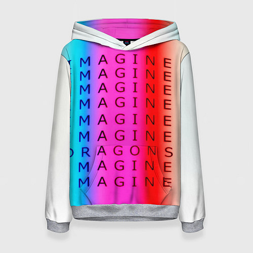 Женская толстовка Imagine Dragons neon rock / 3D-Меланж – фото 1