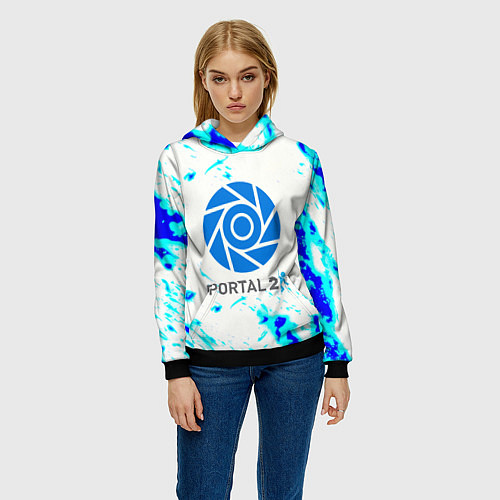 Женская толстовка Portal краски / 3D-Черный – фото 3