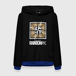 Толстовка-худи женская Юбисофт гейм радуга 6, цвет: 3D-синий