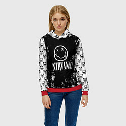 Толстовка-худи женская Nirvana teddy, цвет: 3D-красный — фото 2