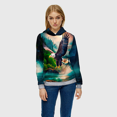 Женская толстовка Полет орла / 3D-Меланж – фото 3