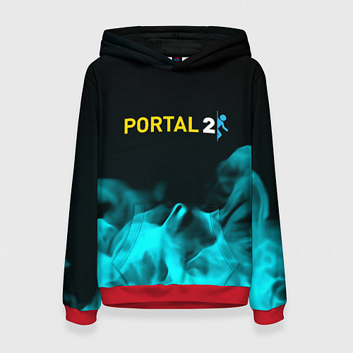 Женская толстовка Portal fire blue / 3D-Красный – фото 1