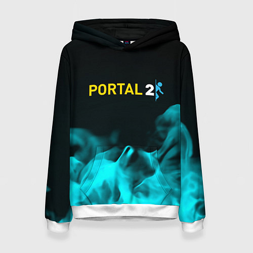 Женская толстовка Portal fire blue / 3D-Белый – фото 1