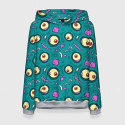 Толстовка-худи женская Глаза оборотней, цвет: 3D-меланж