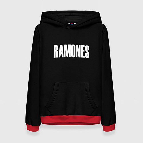 Женская толстовка Ramones white logo / 3D-Красный – фото 1