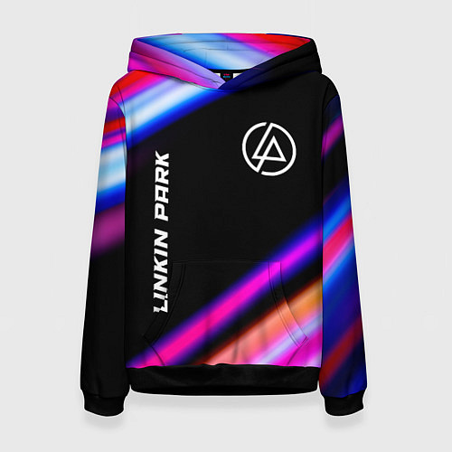 Женская толстовка Linkin Park neon rock lights / 3D-Черный – фото 1