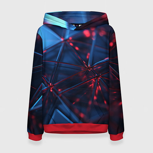 Женская толстовка Абстрактные треугольные элементы / 3D-Красный – фото 1