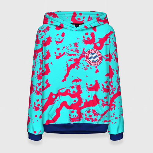 Женская толстовка Бавария Мюнхен спорт текстура / 3D-Синий – фото 1