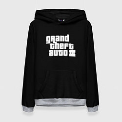 Толстовка-худи женская GTA3 logo, цвет: 3D-меланж