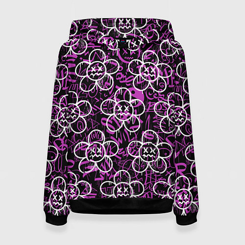 Женская толстовка Узор граффити / 3D-Черный – фото 1