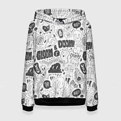 Толстовка-худи женская Мрак и обречённость - приведения: паттерн, цвет: 3D-черный