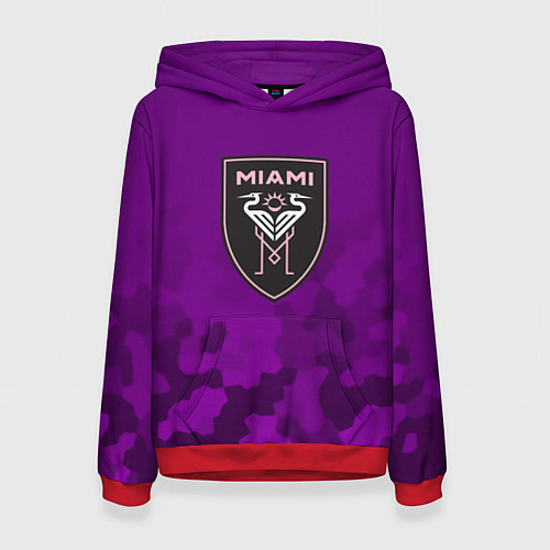 Женская толстовка Inter Miami logo pattern / 3D-Красный – фото 1