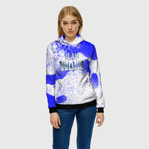 Женская толстовка Alan wake всплеск красок / 3D-Черный – фото 3