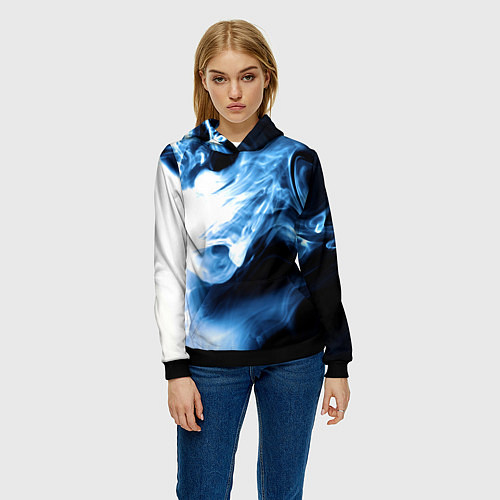 Женская толстовка Дым смок вейпа текстура / 3D-Черный – фото 3