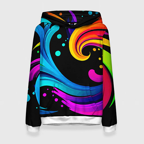 Женская толстовка Joy wave - ai art fantasy / 3D-Белый – фото 1