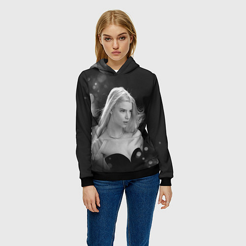 Женская толстовка Actress - Anya Taylor - Joy / 3D-Черный – фото 3