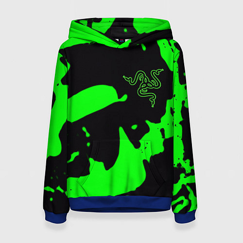 Женская толстовка Razer кислотный стиль краски / 3D-Синий – фото 1