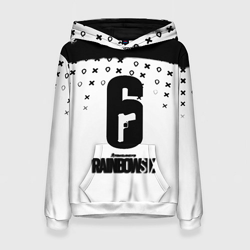 Женская толстовка Rainbox six game pattern / 3D-Белый – фото 1