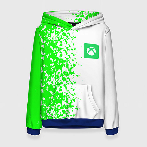 Женская толстовка Xbox кислотные зеленые краски / 3D-Синий – фото 1