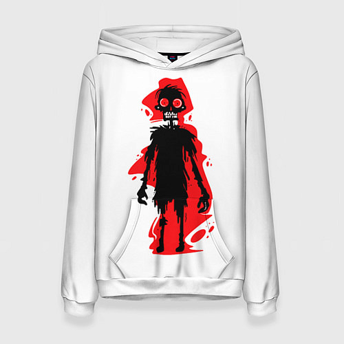Женская толстовка Красный Зомби / 3D-Белый – фото 1