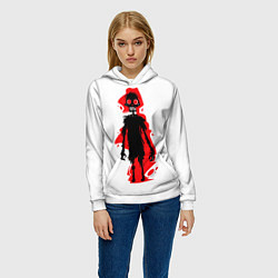 Толстовка-худи женская Красный Зомби, цвет: 3D-белый — фото 2