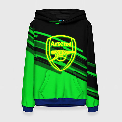 Женская толстовка Arsenal geometry line green / 3D-Синий – фото 1