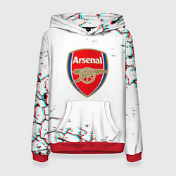 Толстовка-худи женская Arsenal fc текстура, цвет: 3D-красный