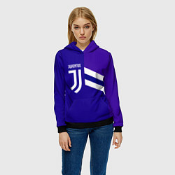 Толстовка-худи женская Juventus sport geometry line, цвет: 3D-черный — фото 2