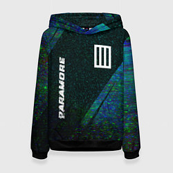 Толстовка-худи женская Paramore glitch blue, цвет: 3D-черный
