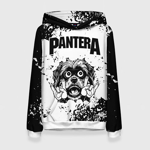 Женская толстовка Pantera - рок пес / 3D-Белый – фото 1