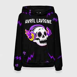 Толстовка-худи женская Avril Lavigne неоновый череп, цвет: 3D-черный